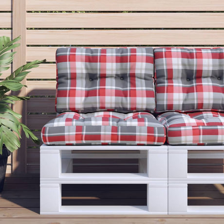 Vidaxx Palettenkissen 60x40x12 cm Stoff Rautenmuster rot