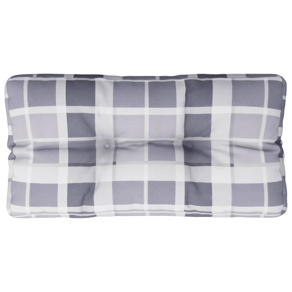 VidaXL Palettenkissen 70x40x12 cm Stoff Rautenmuster grau