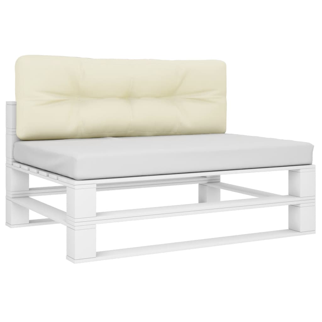 Vidaxl Palletpude 120x40x12 cm stof crème -farvet