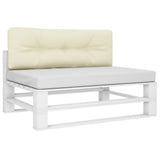 Vidaxl Palletpude 120x40x12 cm stof crème -farvet