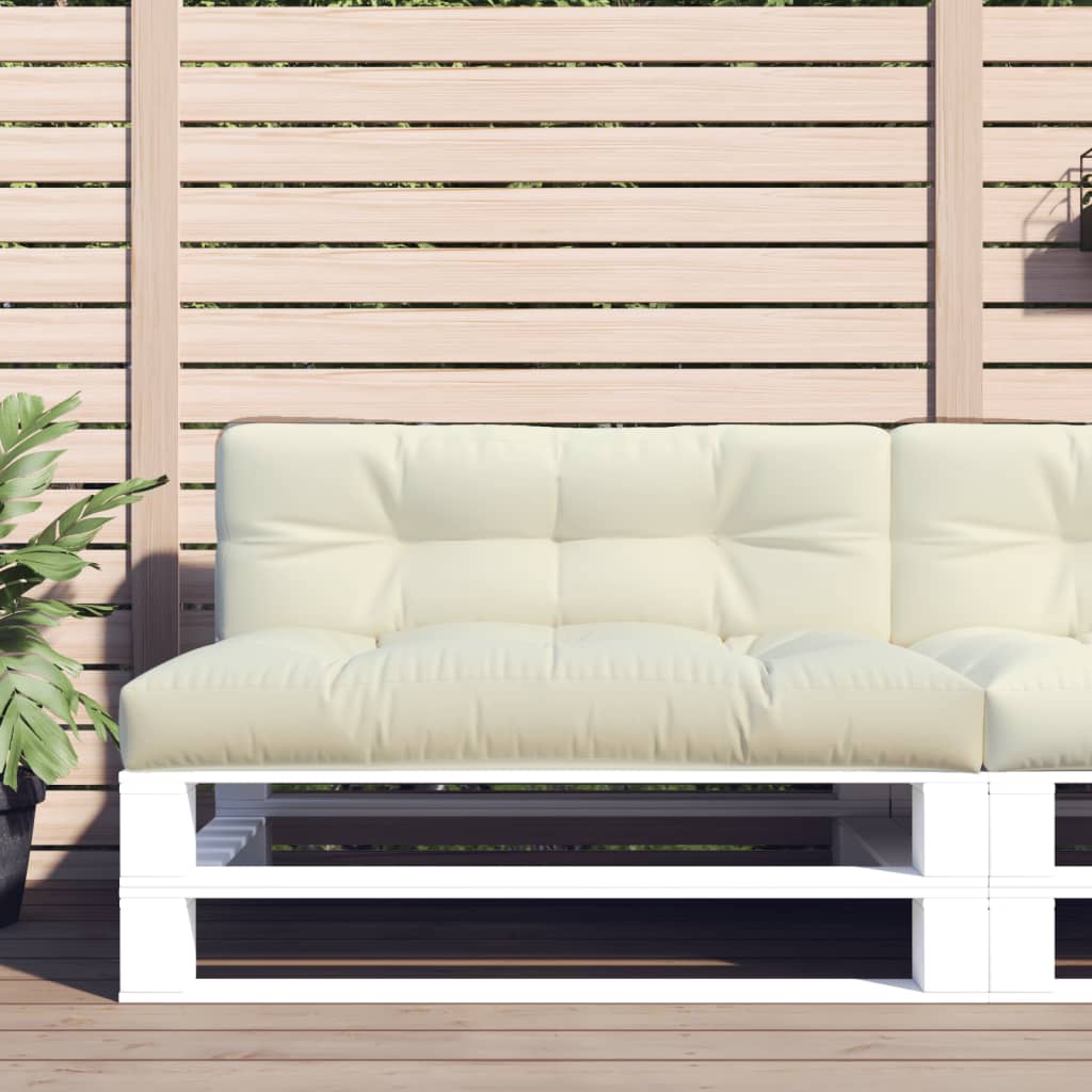 VidaXL Palettenkissen 120x40x12 cm Stoff cremefarben