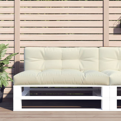 VidaXL Palettenkissen 120x40x12 cm Stoff cremefarben
