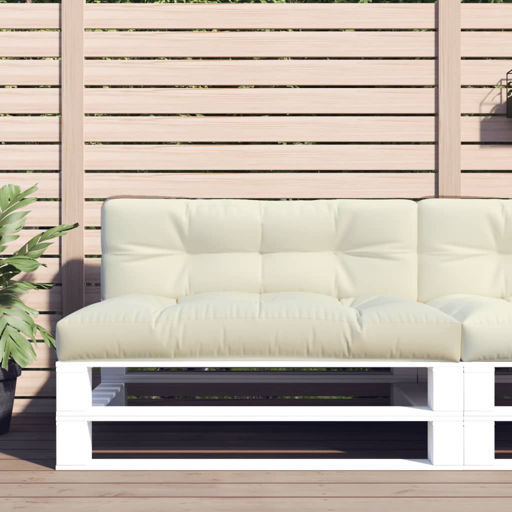 Vidaxl Palletpude 120x40x12 cm stof crème -farvet