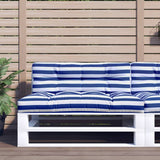 VidaXL Palettenkissen 120x40x12 cm Stoff blau und weiß gestreift