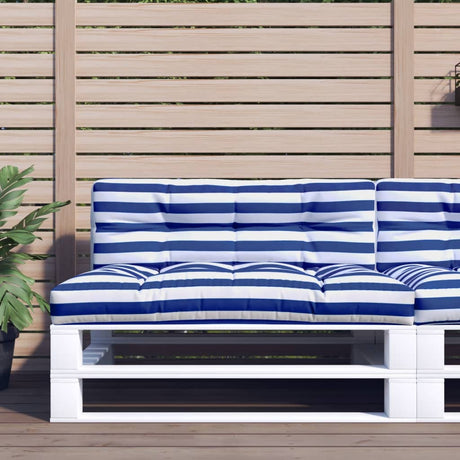 VidaXL Palettenkissen 120x40x12 cm Stoff blau und weiß gestreift