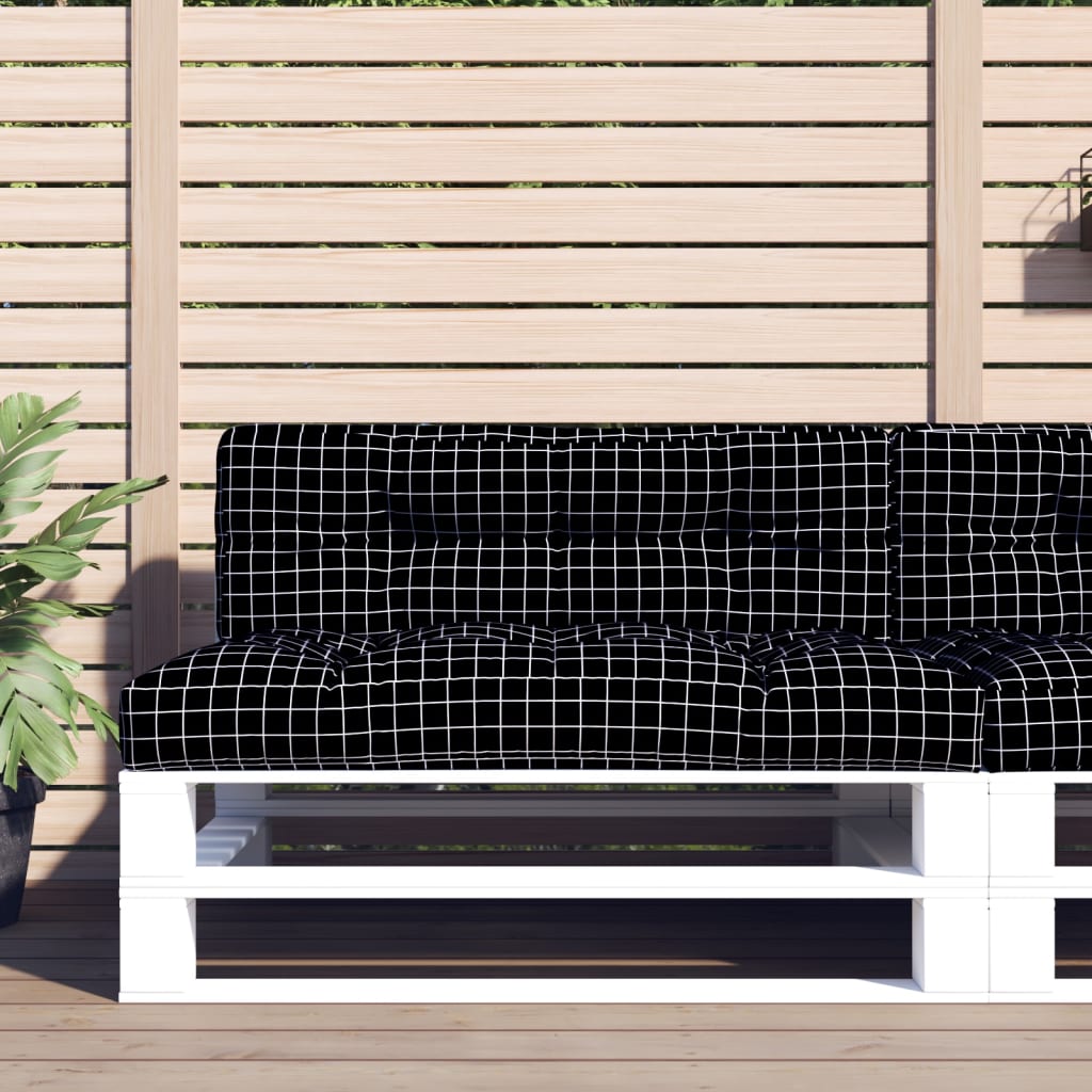 VidaXL Palettenbankauflage 120x40x12 cm Stoff Rautenmuster Schwarz