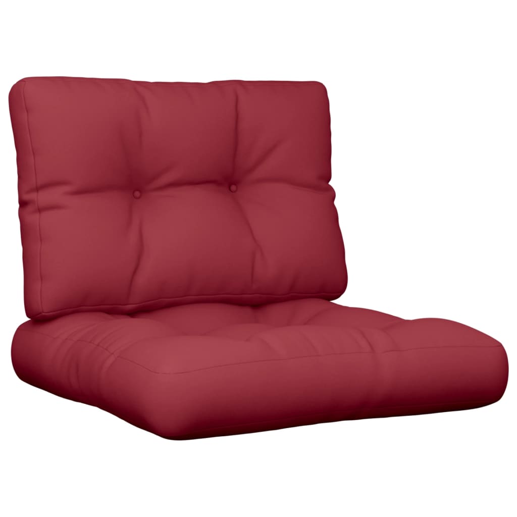 Vidaxl Pallet Cushions 2 St tessuto vino rosso