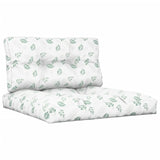 Coussins de palette vidaxl 2 st motif de feuille de tissu