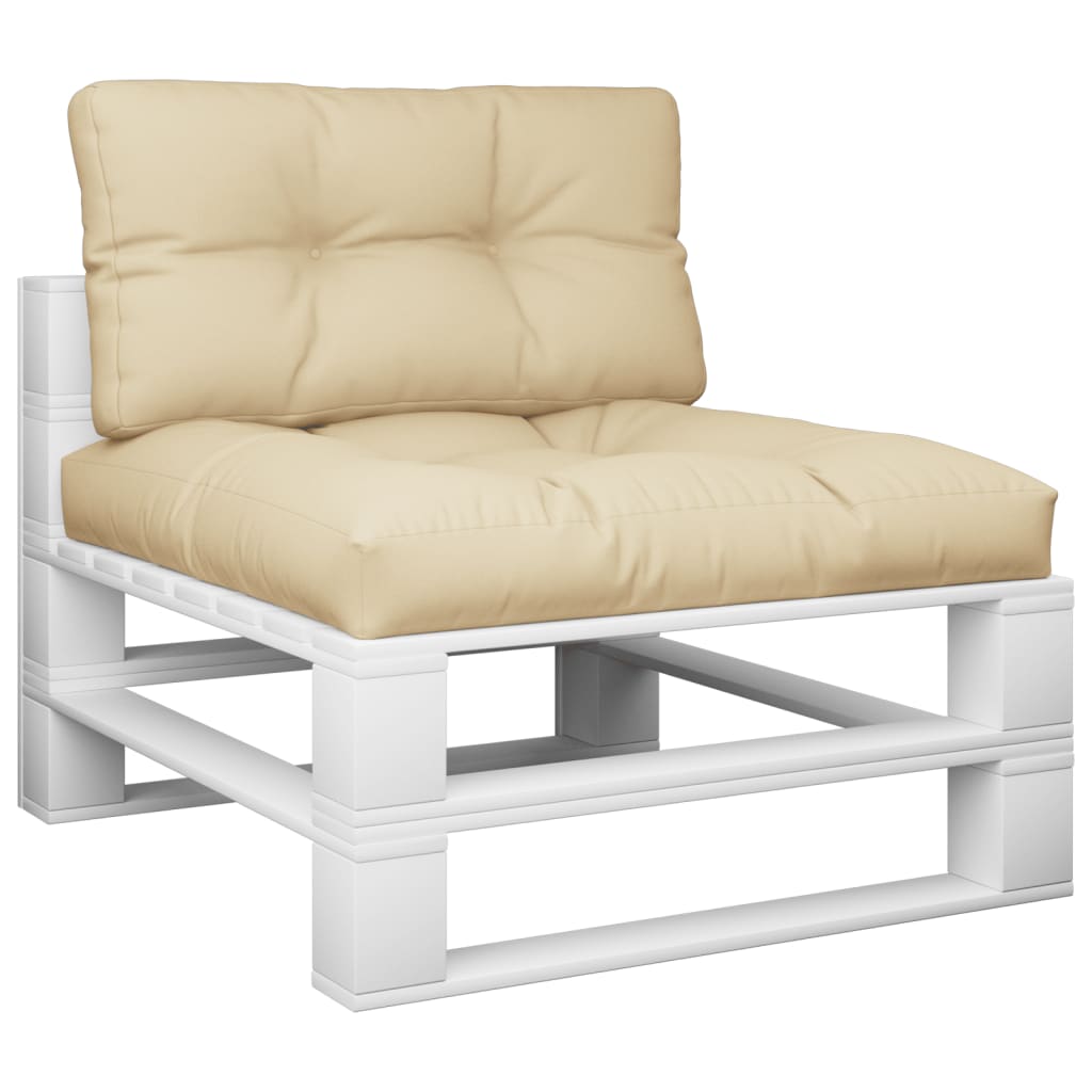 VidaXL Palettenkissen 2 Stück Stoff Beige