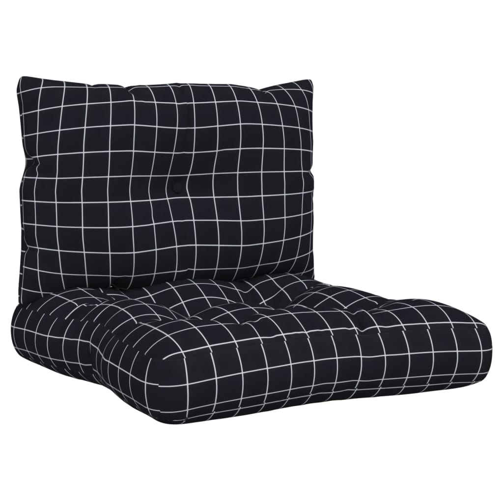 VidaXL Palettenkissen 2 Stk. Rautenmuster Oxford-Stoff Schwarz