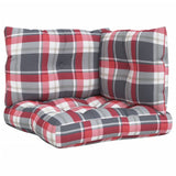 Vidaxl Pallet cushions 3 stedcase pattern Fabric red