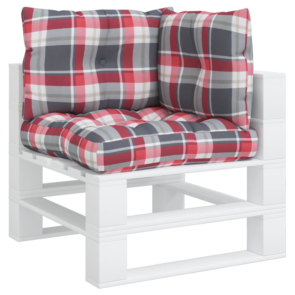 Vidaxl Pallet cushions 3 stedcase pattern Fabric red