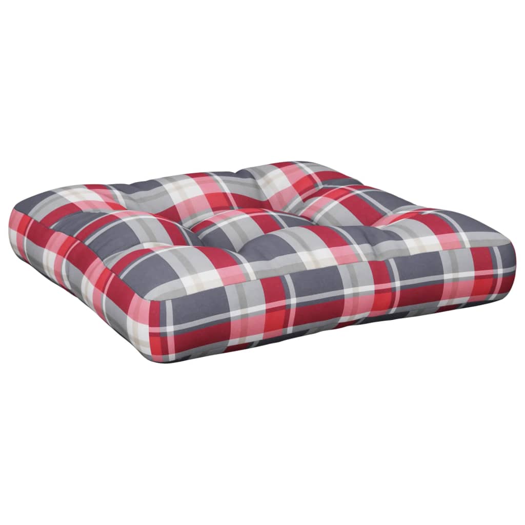 Vidaxx Palettenkissen 58x58x10 cm Rautenmuster Stoff rot