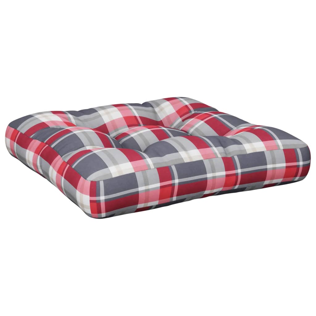 VidaXL Pallet cushion 58x58x10 cm checker pattern Dust red