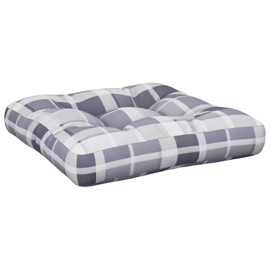 VidaXL Palettenkissen 58x58x10 cm Rautenmuster Stoff grau