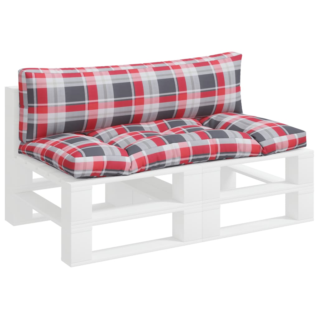 Vidaxl Pallet cushions 2 stedcase pattern Fabric red