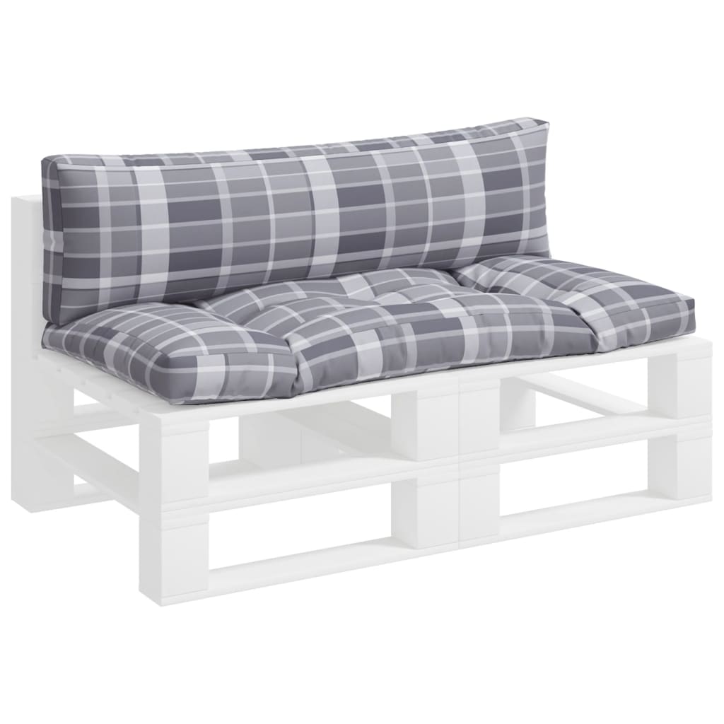 Vidaxl Pallet cushions 2 stedcase pattern Fabric gray