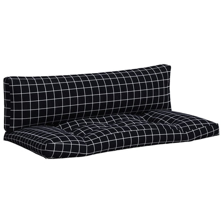 VidaXL Palettenkissen 2 Stk. Rautenmuster Oxford-Stoff Schwarz