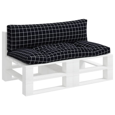 VidaXL Palettenkissen 2 Stk. Rautenmuster Oxford-Stoff Schwarz