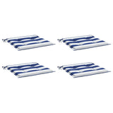 VidaXL Gartenstuhlkissen 4 gestreift 40x40x4 cm Stoff weiß und blau