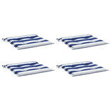 VidaXL Gartenstuhlkissen 4 gestreift 40x40x4 cm Stoff weiß und blau
