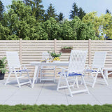 VidaXL Gartenstuhlkissen 4 gestreift 40x40x4 cm Stoff weiß und blau