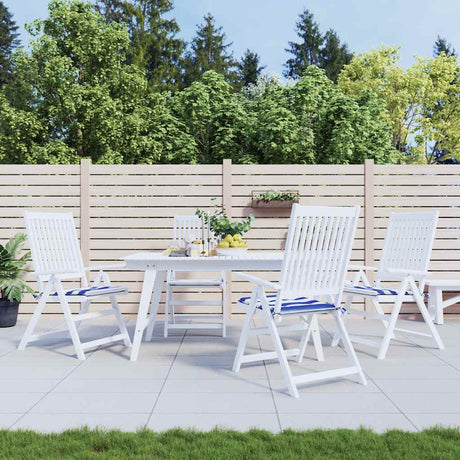 VidaXL Gartenstuhlkissen 4 gestreift 40x40x4 cm Stoff weiß und blau