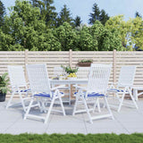 VidaXL Gartenstuhlkissen 6 Stück gestreift 40x40x4 cm Stoff weiß und blau