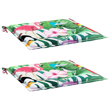 VidaXL Gartenstuhlkissen 2 Stück 40x40x4 cm Stoff mehrfarbig