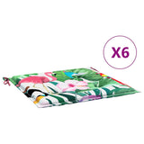 VidaXL Gartenstuhlkissen 6 Stück 40x40x4 cm Stoff mehrfarbig