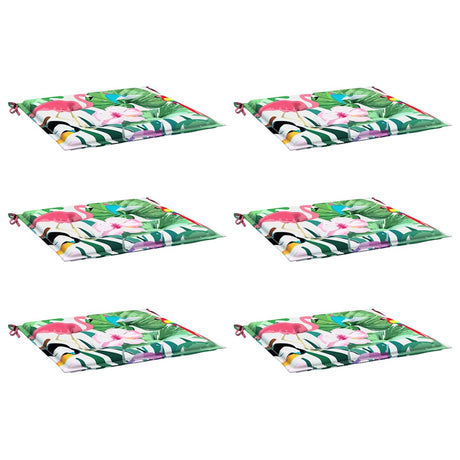 VidaXL Gartenstuhlkissen 6 Stück 40x40x4 cm Stoff mehrfarbig