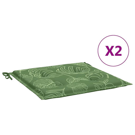 Vidaxx Stuhlkissen 2 Stück Blattmuster 40x40x4 cm Stoff