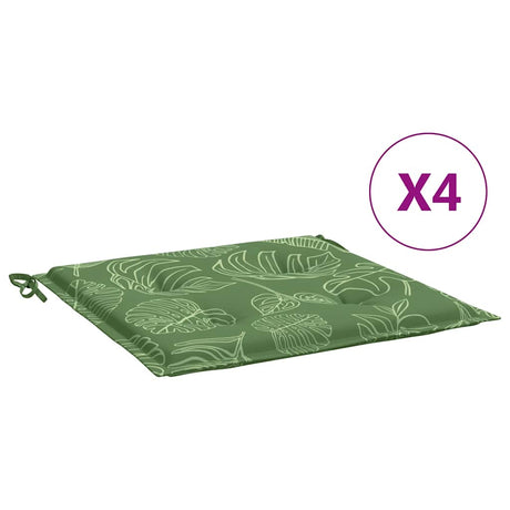 VidaXL Stuhlkissen 4 Stück Blattmuster 40x40x4 cm Stoff