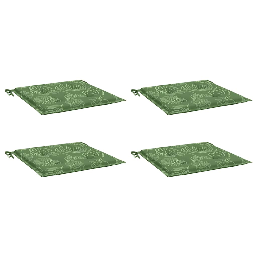 VidaXL Stuhlkissen 4 Stück Blattmuster 40x40x4 cm Stoff