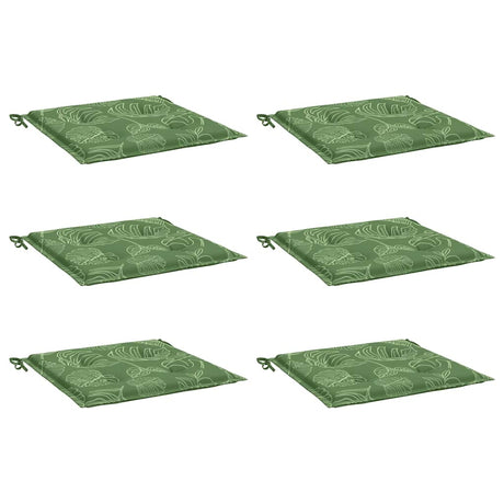 VidaXL Stuhlkissen 6 Stück Blattmuster 40x40x4 cm Stoff