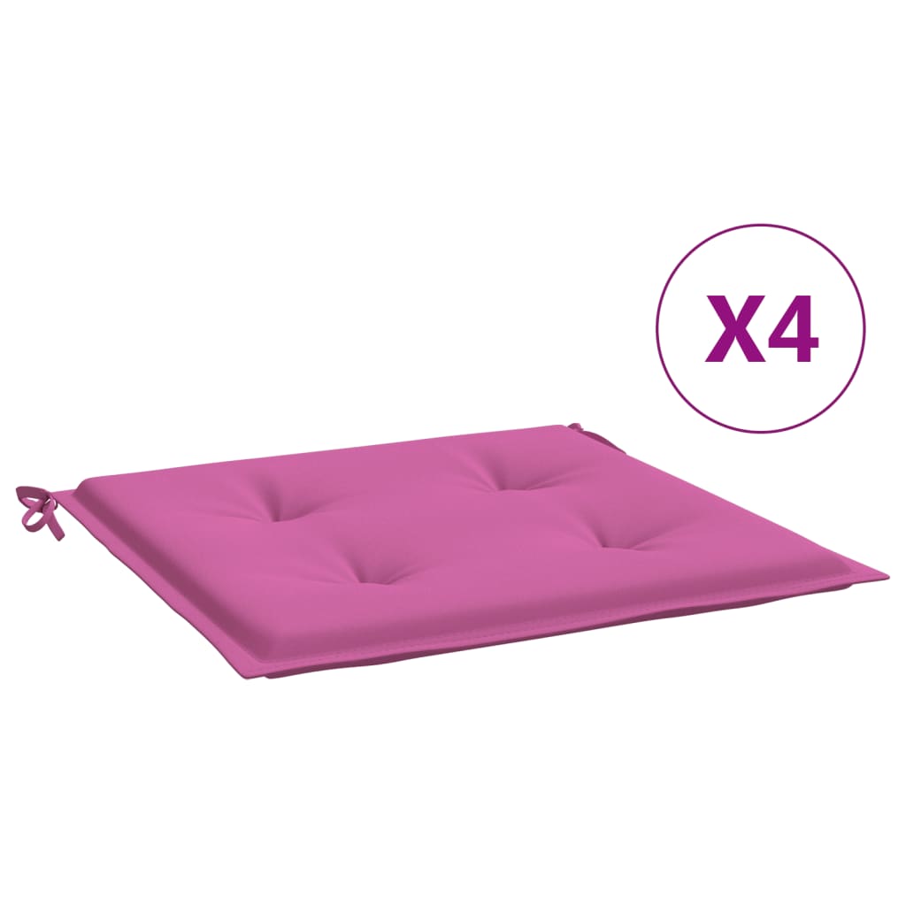 Vidaxl Gartenstuhl Kissen 4 ST 40x40x3 cm Stoff rosa