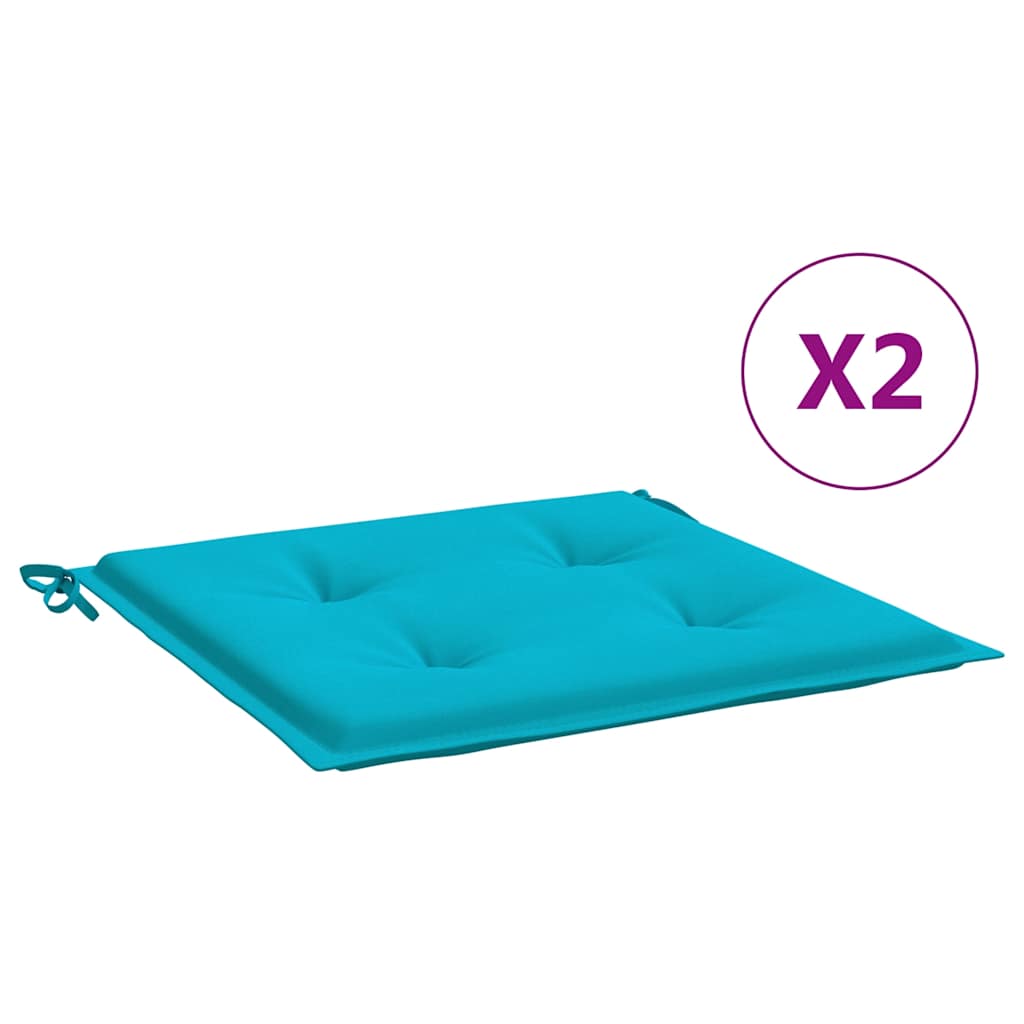 VidaXL Gartenstuhlkissen 2 Stück 40x40x4 cm Stoff Türkis