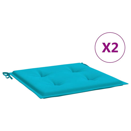 VidaXL Gartenstuhlkissen 2 Stück 40x40x4 cm Stoff Türkis