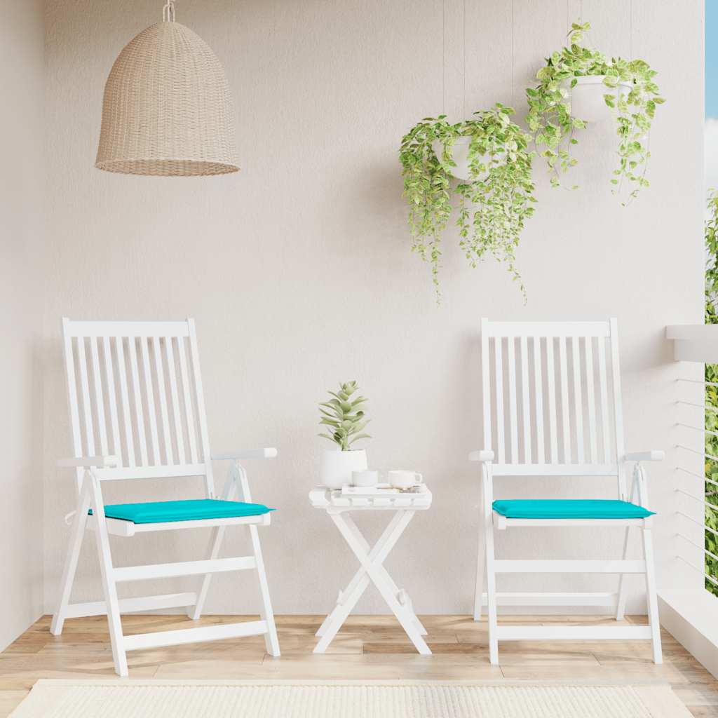 VidaXL Gartenstuhlkissen 2 Stück 40x40x4 cm Stoff Türkis