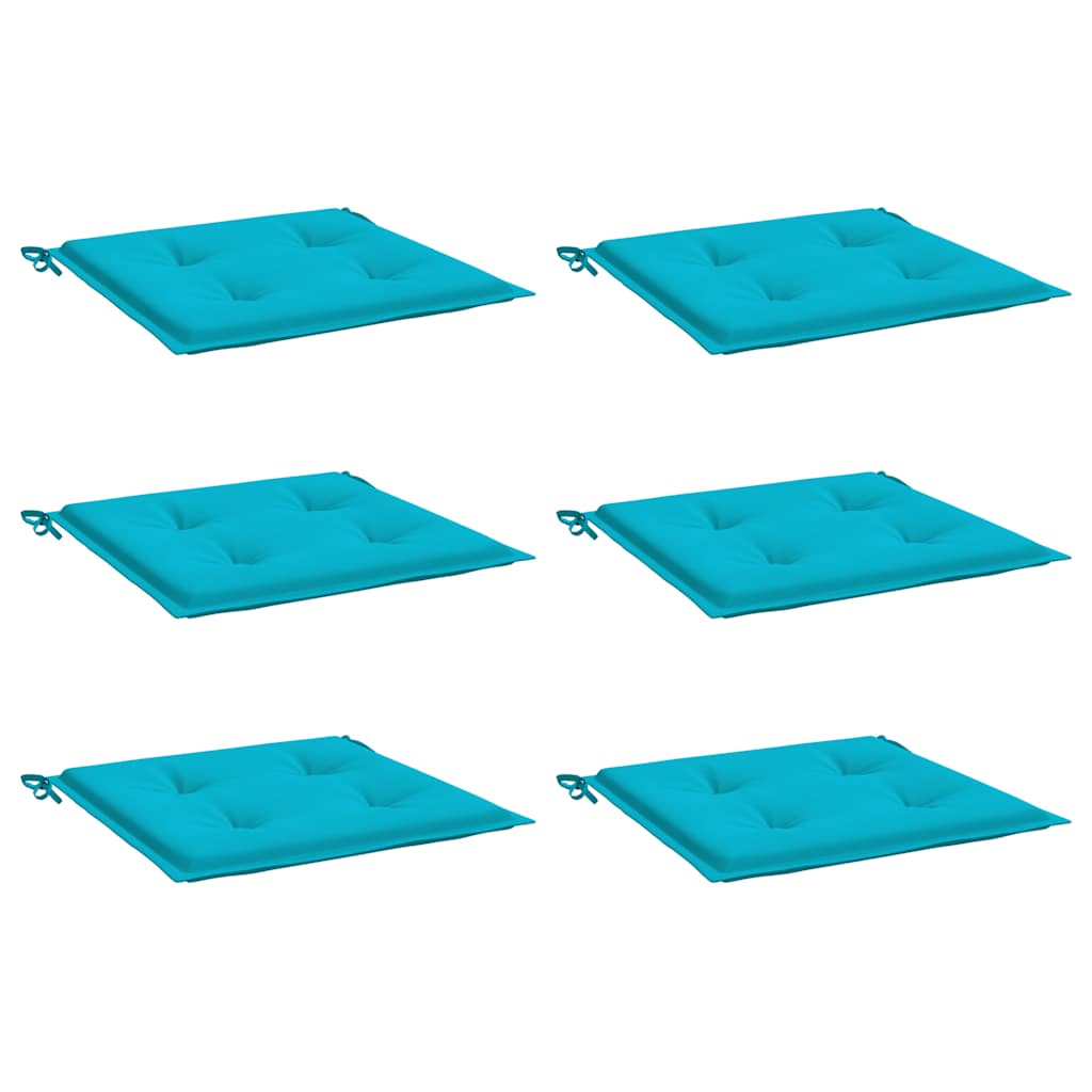 VidaXL Gartenstuhlkissen 6 Stück 40x40x4 cm Stoff Türkis