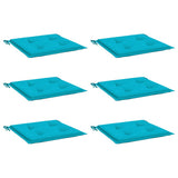 VidaXL Gartenstuhlkissen 6 Stück 40x40x4 cm Stoff Türkis