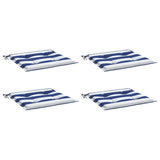 VidaXL Gartenstuhlkissen 4 Stück gestreift 50x50x4 cm Stoff weiß und blau