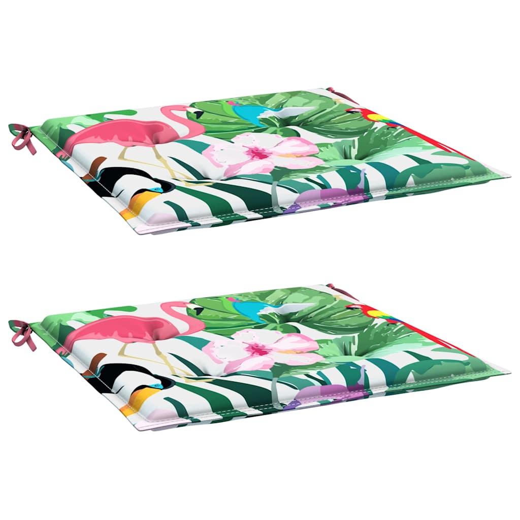 VidaXL Gartenstuhlkissen 2 Stück 50x50x4 cm Stoff mehrfarbig