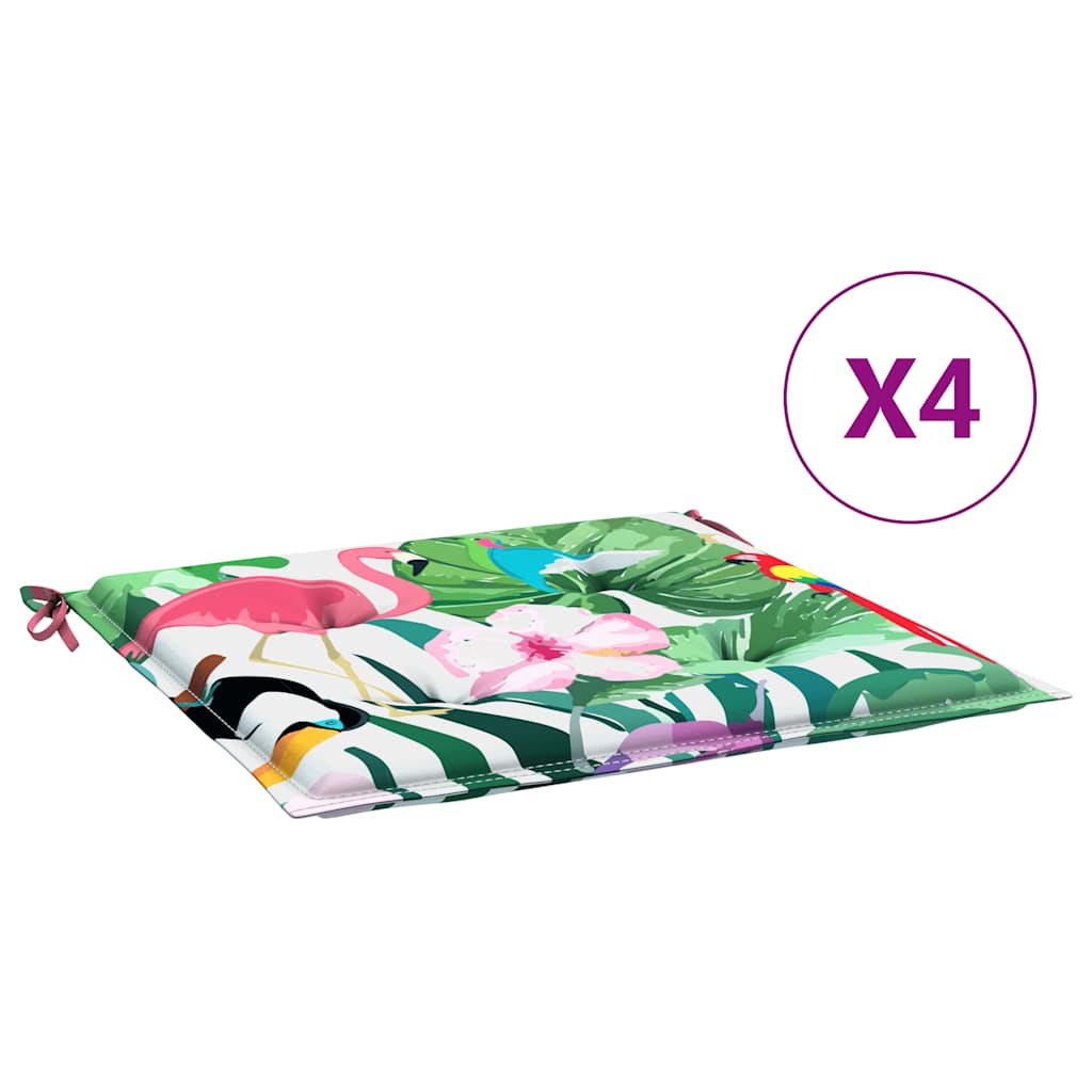 VidaXL Gartenstuhlkissen 4 Stück 50x50x4 cm Stoff mehrfarbig