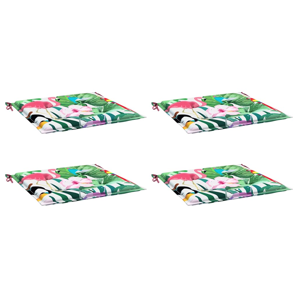 VidaXL Gartenstuhlkissen 4 Stück 50x50x4 cm Stoff mehrfarbig