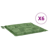 VidaXL Stuhlkissen 6 Stück Blattmuster 50x50x4 cm Stoff