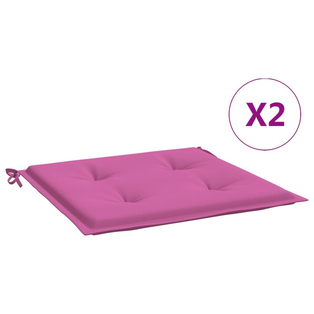 Cuscini da sedia da giardino Vidaxl 2 St 50x50x3 cm tessuto rosa