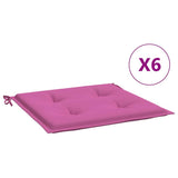 VidaXL Gartenstuhlkissen 6 Stück 50x50x4 cm Stoff rosa
