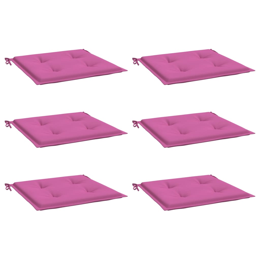 Cojines de silla de jardín Vidaxl 6 st 50x50x3 cm de tela rosa