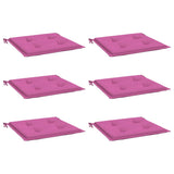 Cojines de silla de jardín Vidaxl 6 st 50x50x3 cm de tela rosa